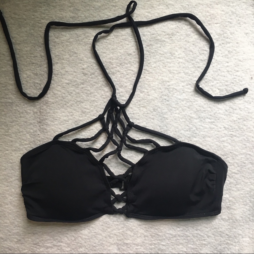 Black halter top bikini